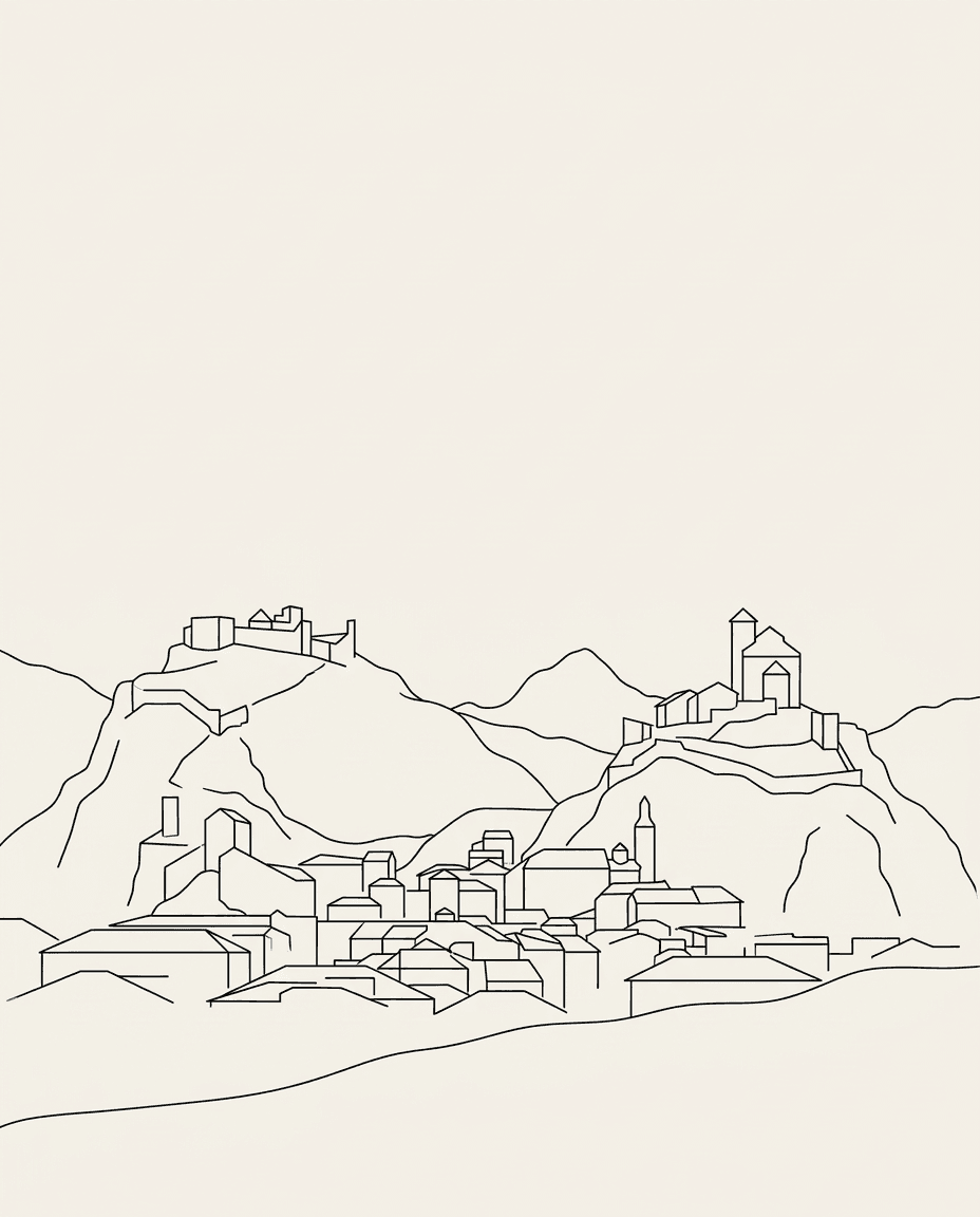 Affiche Sion Valère Tourbillon Valais — Firn Studio