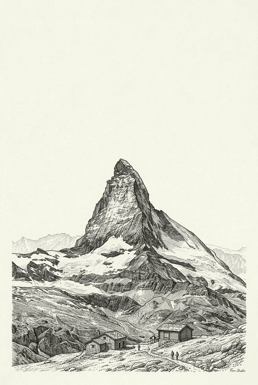 Affiche Cervin Estampe — Collection Héritage Firn Studio